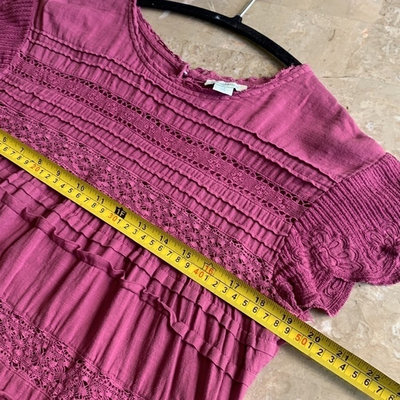 Sundance Aria blouse lace embroidery ruffles Color: HIBISCUS pink purple size XS - Picture 10 of 11